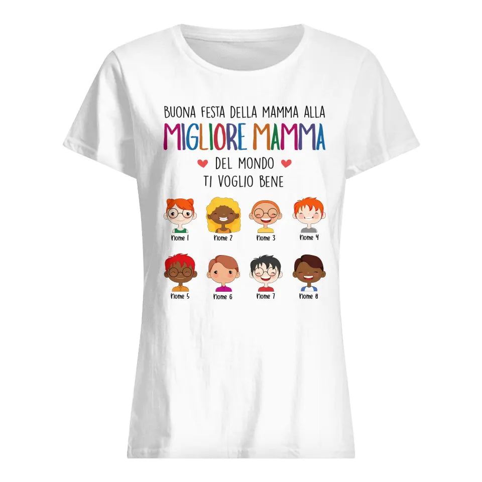 Camiseta personalizada para mamá | Regalo personalizado para madre | Feliz día de la madre a la mejor mamá del mundo