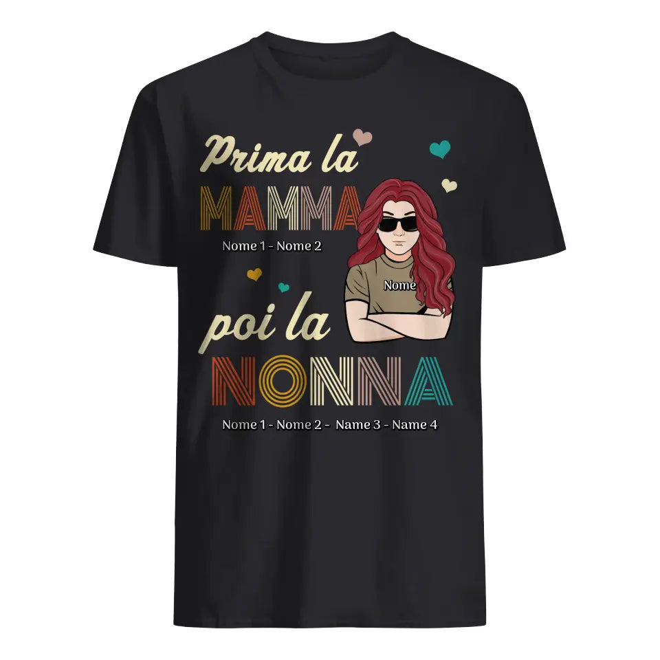 Camiseta personalizada para mamá | Regalo personalizado para madre | Primero la madre, luego la abuela.