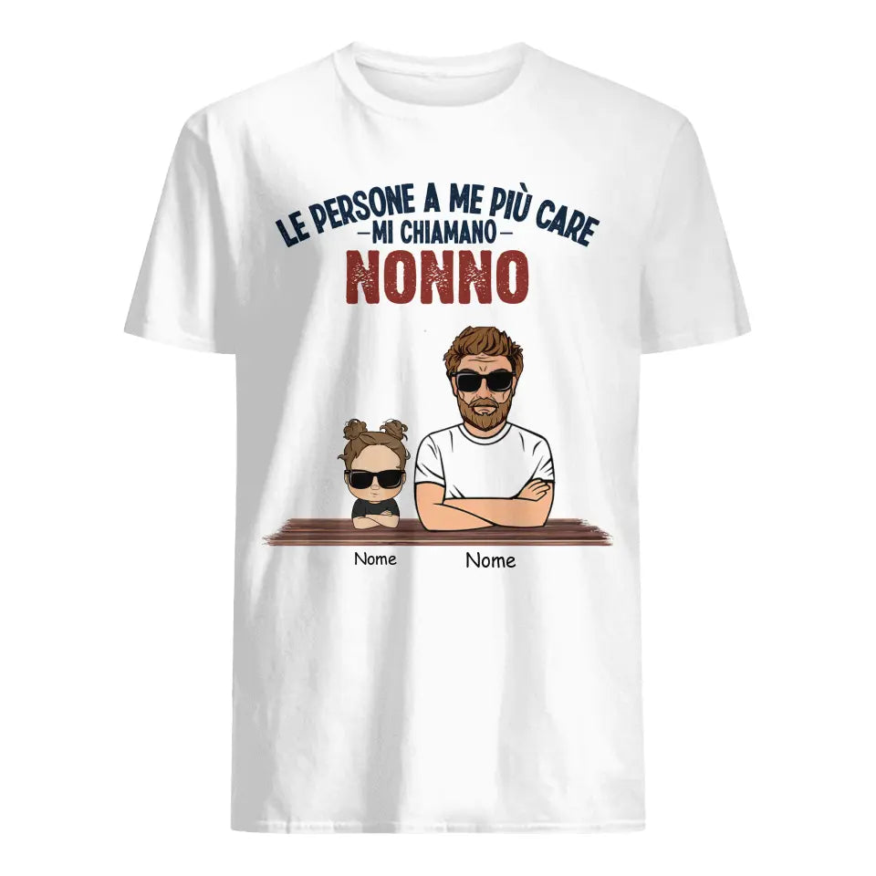 Camiseta personalizada para el abuelo | Regalo personalizado para abuelo | Las personas más queridas para mí me llaman abuelo.