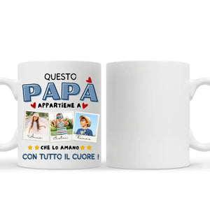 Taza personalizada para papá| ¡Que lo aman con todo su corazón!