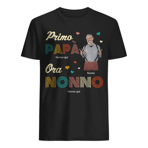 Camiseta personalizada para el abuelo | Foto personalizada Primer papá ahora abuelo