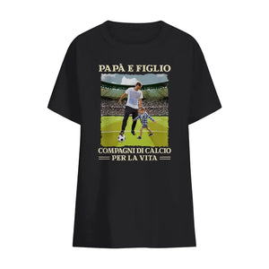 Camiseta personalizada para papá | Foto personalizada de papá e hijo/hija Compañeros de fútbol de por vida