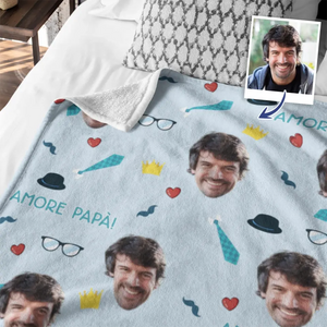 Manta personalizada para papá | Foto personalizada de Love Dad