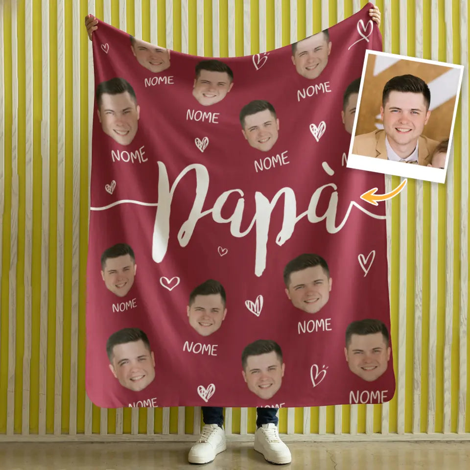 Coperta personalizzata per Papà | Papà foto personalizzata