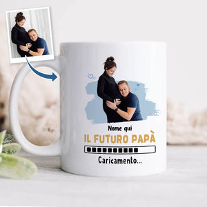 Taza personalizada para papá | La foto personalizada del futuro papá.