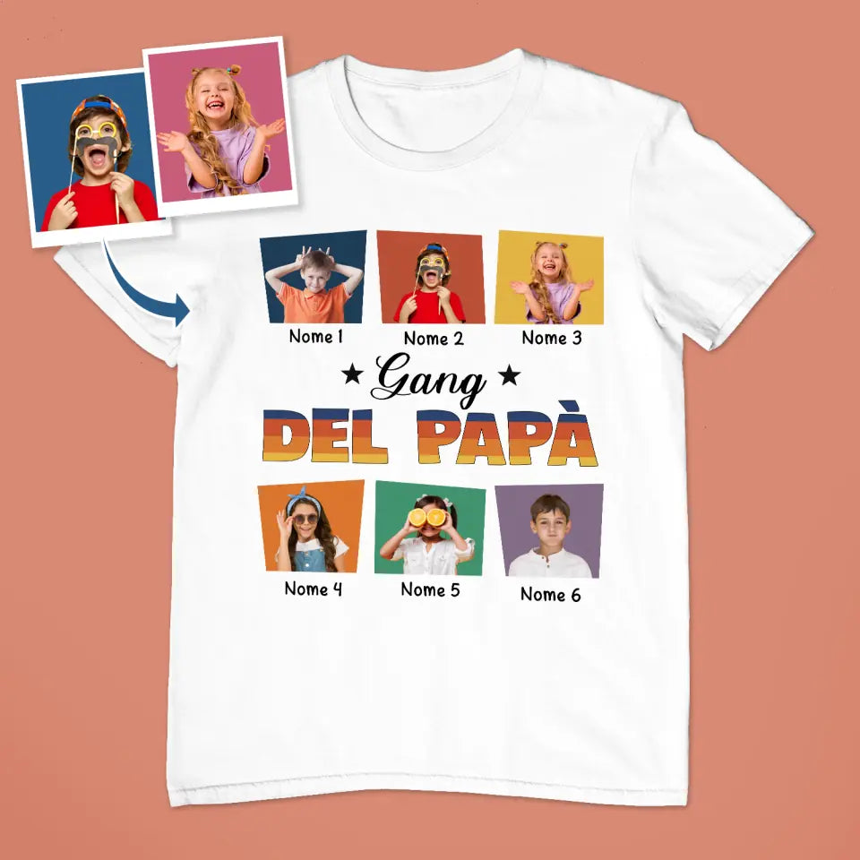 Camiseta personalizada para papá | Foto personalizada de la pandilla de papá