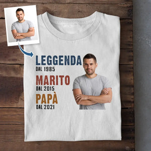 Camiseta personalizada para papá | Foto personalizada Leyenda Marido Papá