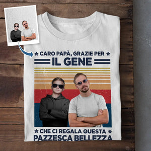 Camiseta personalizada para papá | Querido papá, gracias por la foto personalizada.