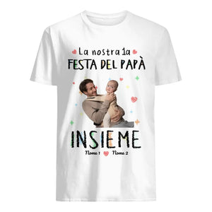 Camiseta personalizada para papá | Nuestro 1er Día del Padre juntos