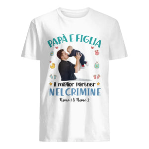 Camiseta personalizada para papá | Papá e hija/hijo El mejor cómplice del crimen