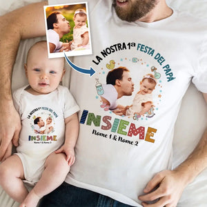 Camiseta personalizada para papá | Nuestro 1er Día del Padre juntos - Bebé