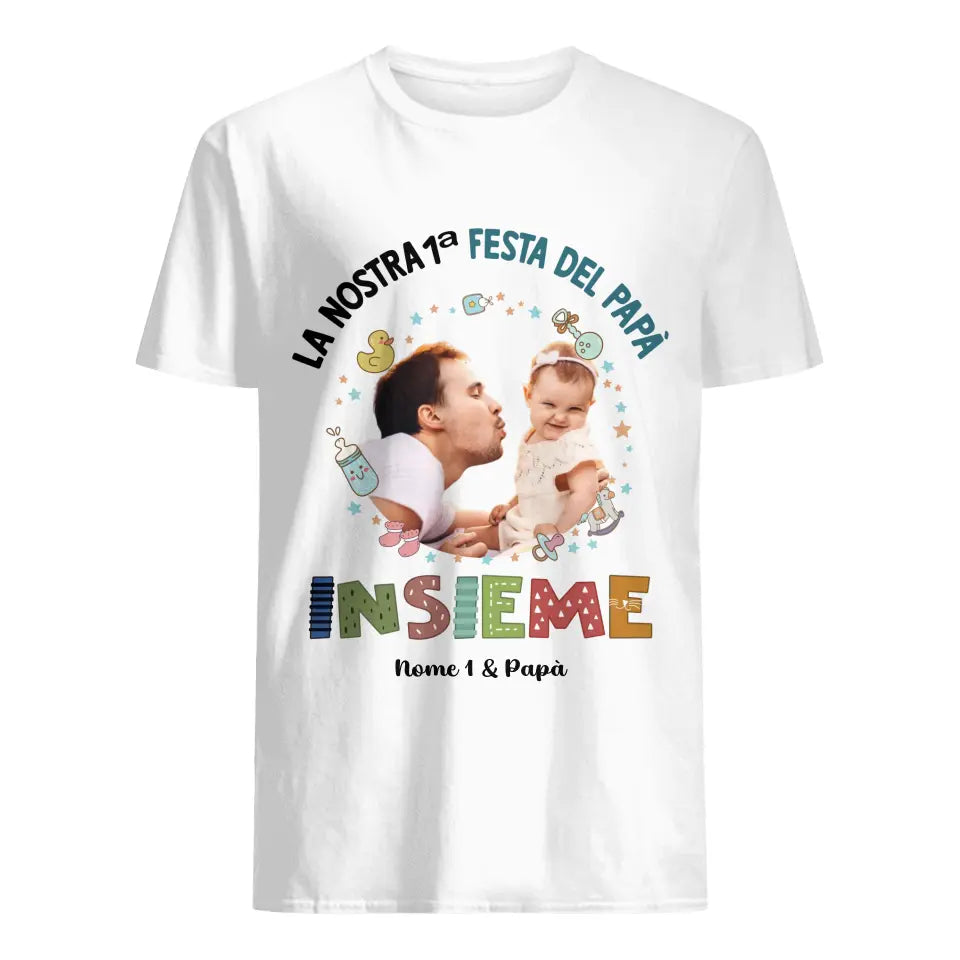 Camiseta personalizada para papá | Nuestro 1er Día del Padre juntos - Bebé