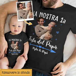 Camiseta personalizada para papá | Nuestro 1er Día del Padre y del Bebé