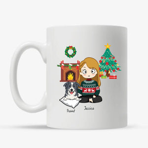 Taza personalizada para amantes de los perros | Regalo personalizado para amantes de los perros | Esta es mi taza navideña para ver una película