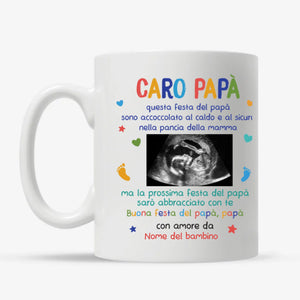 Taza personalizada para papá | Regalo personalizado para padre | El próximo día del padre te estaré abrazando.