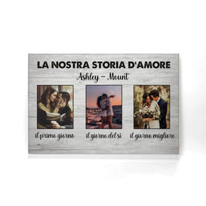 Stampa su tela personalizzata per Coppia | Regalo personalizzato per Coppia | La Nostra Storia D'amore