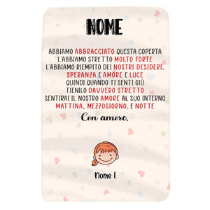 Coperta in pile personalizzata pera mamma e la nonna | Regalo personalizzato per a madre e la nonna |  Abbiamo abbracciato