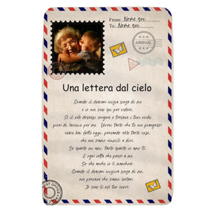 Coperta in pile personalizzata per pile memoriale | Regalo personalizzato per pile memoriale | Una lettera dal cielo