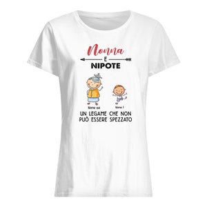 Abuela y nieto o nieta Un vínculo que no se puede romper, camiseta de mujer personalizable para abuela