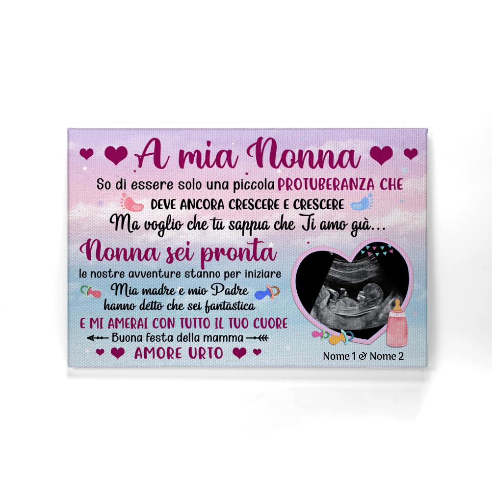 Impresión de lienzo personalizada para La Nonna| Regalo personalizado para abuela | a mi abuela