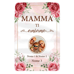 Manta personalizada para mamá | Regalo personalizado para madre | Mamá te amo Nos amamos