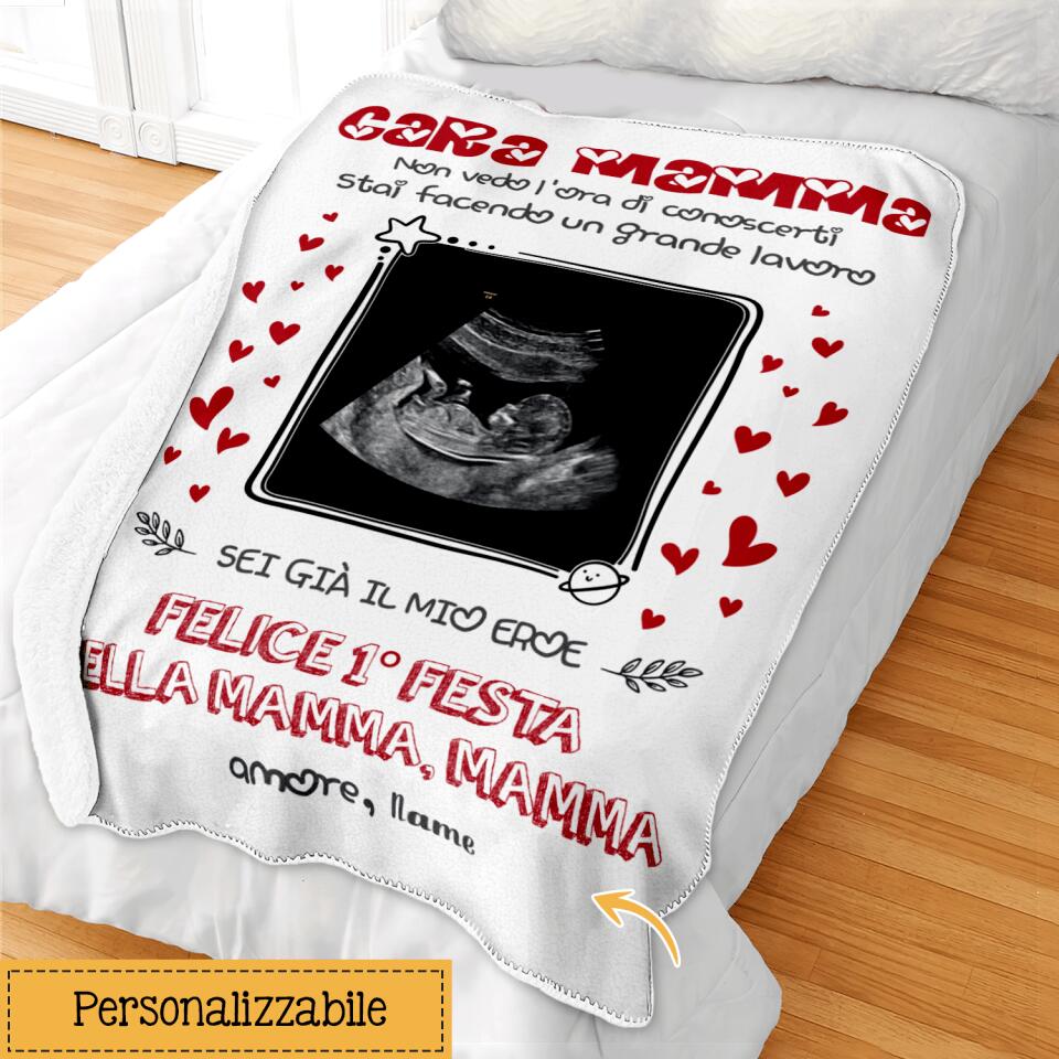 Coperta personalizzata per Mamma | Regalo personalizzato per Madre | Cara Mamma