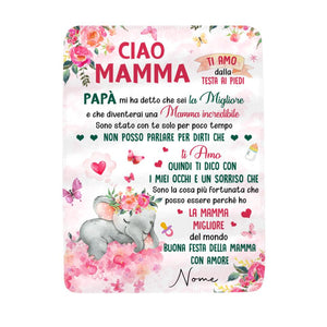 Coperta personalizzata per Mamma | Regalo personalizzato per Madre | Mamma Migliore Del Mondo