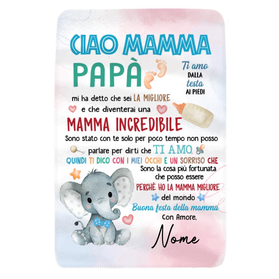 Coperta personalizzata per Mamma | Regalo personalizzato per Madre | Buona Festa Della Mamma Ho la mamma migliore del mondo