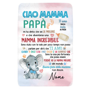 Coperta personalizzata per Mamma | Regalo personalizzato per Madre | Buona Festa Della Mamma Ho la mamma migliore del mondo