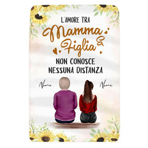 L'amore Tra Mamma & Figlia Non Conosce Nessuna Distanza, Personalizzabile Coperta In Pile Regalo Per La Mamma