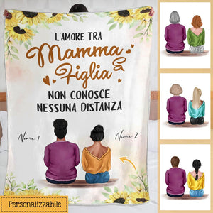 L'amore Tra Mamma & Figlia Non Conosce Nessuna Distanza, Personalizzabile Coperta In Pile Regalo Per La Mamma