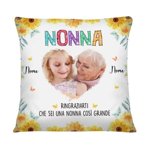 Abuela gracias, almohada personalizable para la abuela