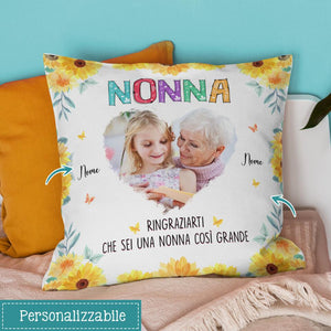 Nonna Ringraziarti, Personalizzabile Cuscino Per Nonna