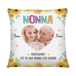 Abuela gracias, almohada personalizable para la abuela