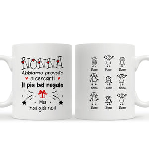 Mamá abuela Intenté encontrarte el mejor regalo, taza personalizable para mamá abuela