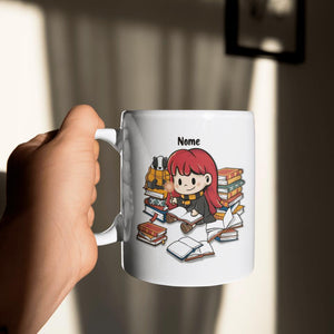 Los libros convierten a los muggles en magos, Taza personalizable para amantes de los libros