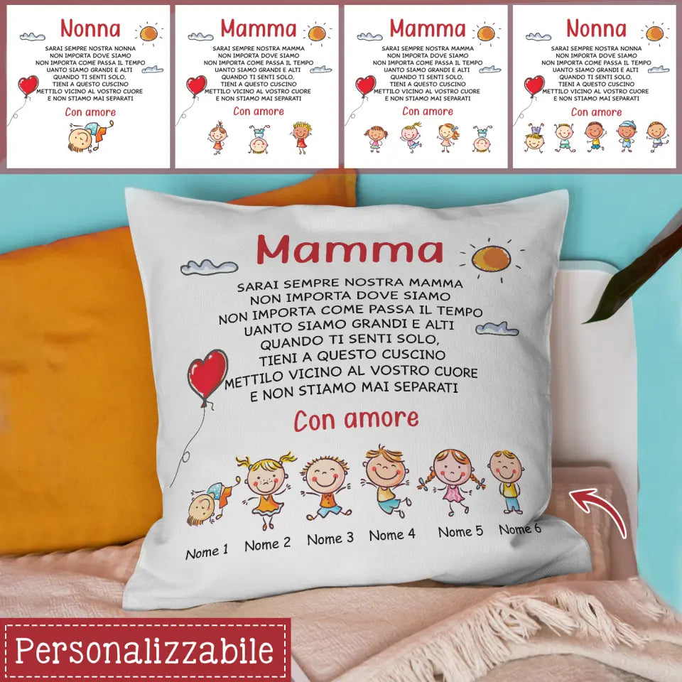 Almohada personalizada para mamá | Regalo personalizado para madre | Mamá, siempre serás nuestra mamá.