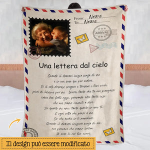 Coperta in pile personalizzata per pile memoriale | Regalo personalizzato per pile memoriale | Una lettera dal cielo