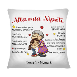 Cuscino personalizzato per Nonna | Regalo personalizzato per Nonna| Alla mia nipote