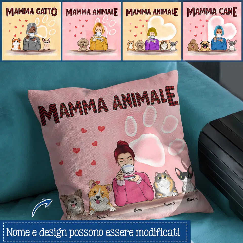 Cuscino personalizzato per Gli amanti dei cani | Regalo personalizzato per Gli amanti dei cani | Mamma Animale