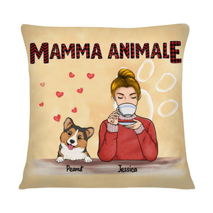 Almohada personalizada para amantes de los perros | Regalo personalizado para amantes de los perros | Mamá animal