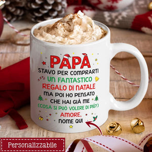 Taza personalizada para papá | Regalo personalizado para padre | Taza divertida Pensé que ya me tienes