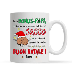 Tazza personalizzata per Papà | Regalo personalizzato per Padre | Caro Bonus-papà Anche se non sono  dal tuo  sacco