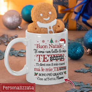 Tazza personalizzata per Fidanzato/Marito | Regalo personalizzato per Fidanzato/Marito | Tazza divertente Ti amo con tutte il mio cuore