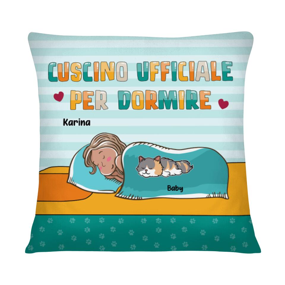 Almohada personalizada para amantes de las mascotas | Regalo personalizado para amantes de las mascotas | Almohada oficial para dormir.