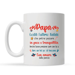 Taza personalizada para papá | Regalo personalizado para padre | Papá está disfrutando de tu última Navidad