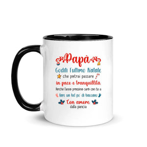 Taza personalizada para papá | Regalo personalizado para padre | Papá está disfrutando de tu última Navidad