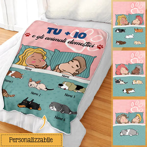 Manta personalizada para amantes de las mascotas | Regalo personalizado para amantes de las mascotas | Tú, yo y la mascota.