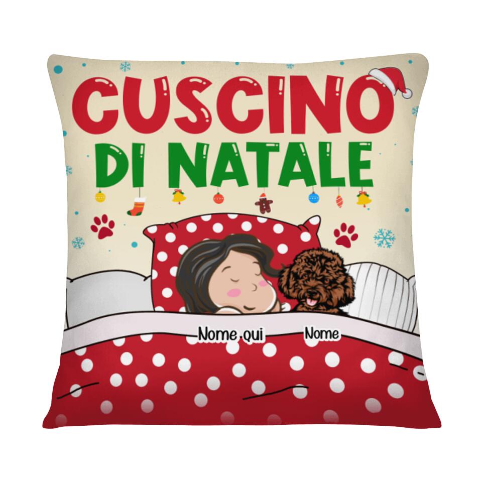 Cuscino personalizzato per Gli Amanti Dei Cani | Regalo personalizzato per Gli Amanti Dei Cani |  Cuscino Di Natale