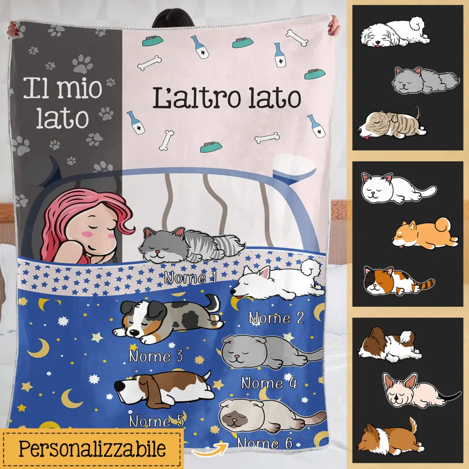 Manta personalizada para amantes de las mascotas | Regalo personalizado para amantes de las mascotas | Amante de los gatos y amante de los perros